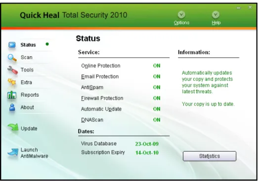Figure 3-1: Quick Heal Total Security Main Window 