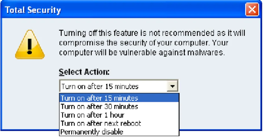 Figure 3-2: Disable Online Protection 