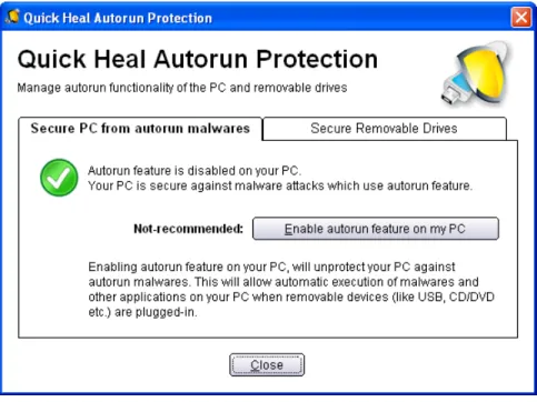 Figure 3-3: Secure PC from autorun malwares 