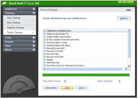 Figure 6-5: Performing Traces Cleanup  6.  There are two other fields which display the following information: 