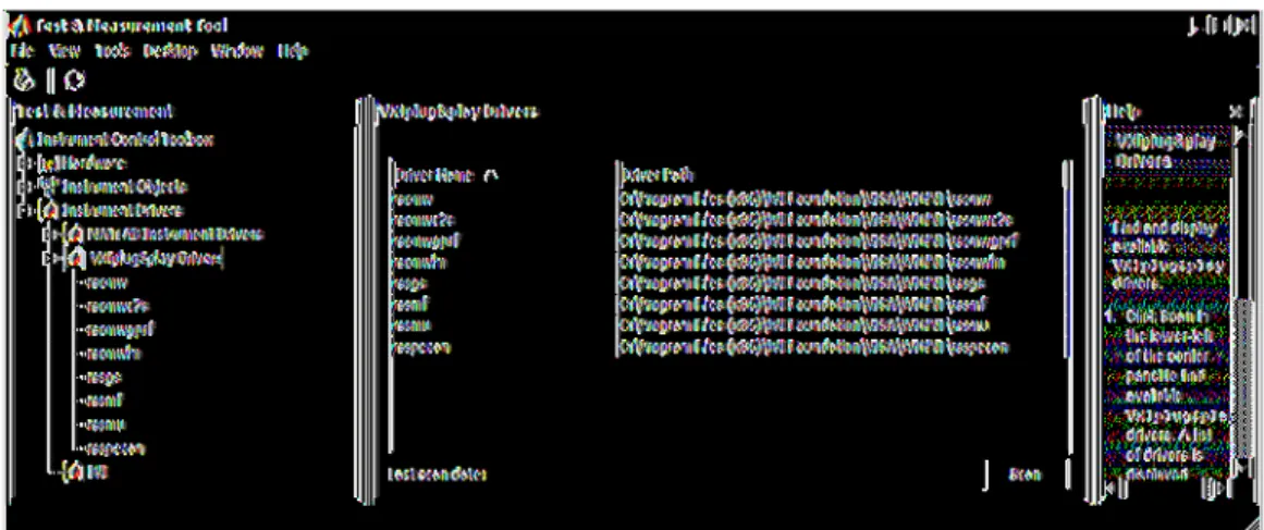 Figure 3: Installed VXIplug&amp;play instrument drivers shown in the MATLAB ® Test &amp; Measurement Tool.