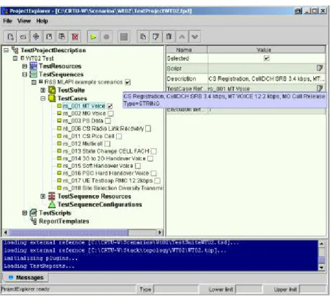 Figure 19: Project Explorer to select Test Scenario 