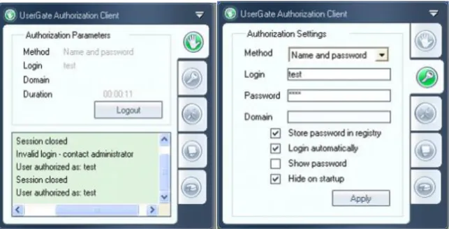 Figure 6. Authorization Client settings 