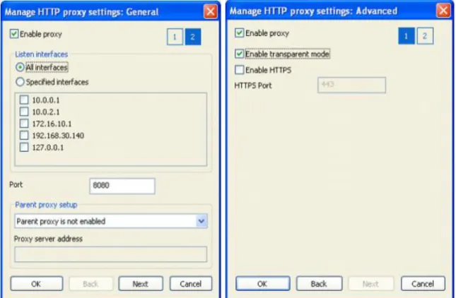 Figure 9. Proxy server primary settings 