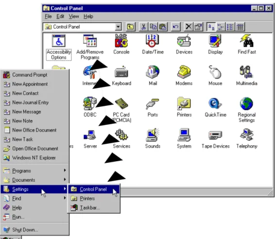 Figure 3. Accessing Windows Facility for Installing New Software.