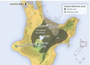 Figure 3-3: North Island cobalt deficient soils (Tonkin, 2010). 