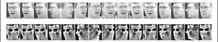 Figure 5 Some visual images (first line) of a person with corresponding thermal images (secondline) from IRIS face database