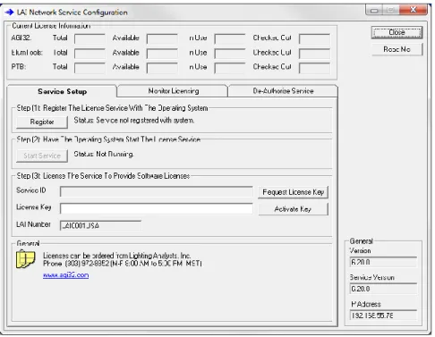 Figure 1 – LAI Network Service  Configuration software as it first  opens 