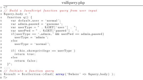Figure 2.7: JavaScript injection vulnerability.
