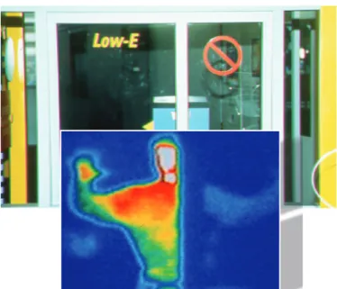 Fig. 10.5 Low-E coatings also keep heat in the house during winter The thermal image shows how much more heat is reflected back into  the house by the Low-E coating (the glass on the left) compared to  the old-style uncoated glass on the right side of the 