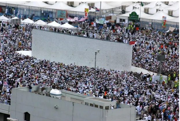 Figure 2.5 Ramy al-jamarat ritual (stoning of the devil) [20] 