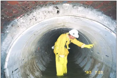 Figure 10:  Inspecting the 40 ft section 