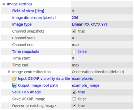 Figure 4: Image settings. 
