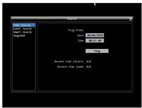 Figure 3-5 Search Menu – Time Search 