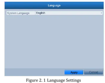 Figure 2. 1 Language Settings 