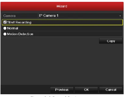 Figure 2. 9 Record Settings  12. Click Copy to copy the settings to other channels, as shown in Figure 2