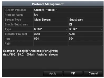 Figure 2. 26 Protocol Management Interface 