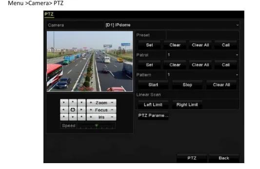 Figure 4. 1 PTZ Settings 