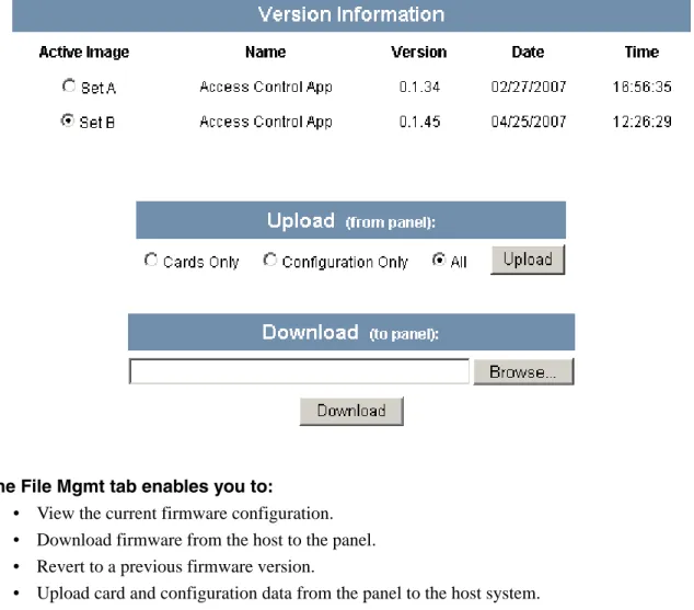 Figure 2-2:   Configuration > System > File Mgmt Tab