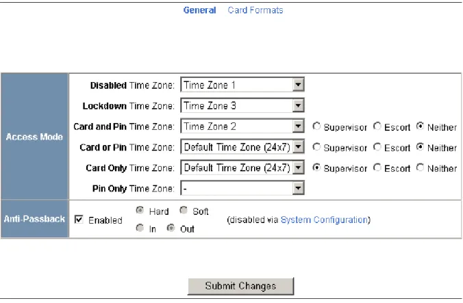 Figure 2-10:   Configuration > Doors > Reader Tab