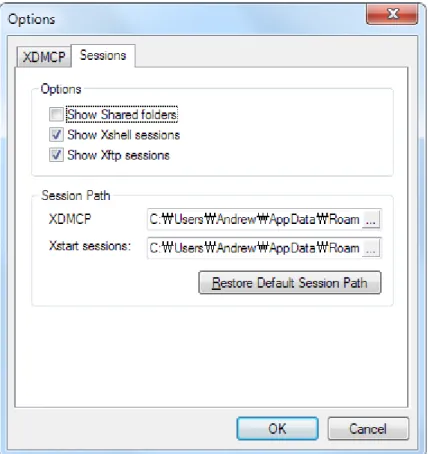 Figure 23: Xbrowser Options Dialog Box, Sessions Tab  Figure 24: Xbrowser Options Dialog Box 