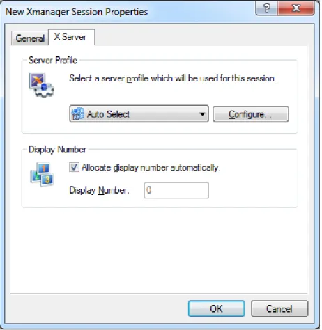 Figure 26: Xbrowser Properties Dialog Box, X Server Tab 