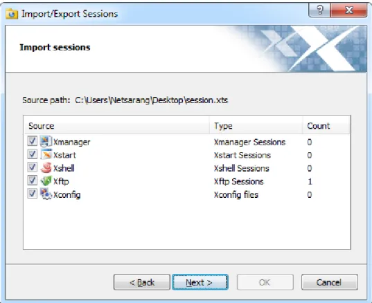 Figure 29: Session Import Wizard, Step 2 