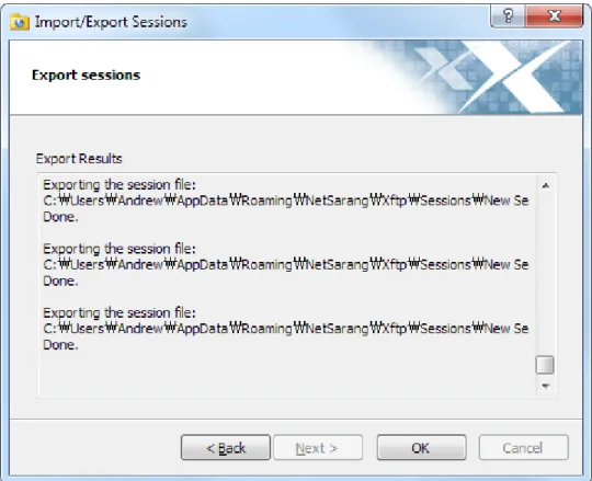 Figure 33: Session Export Wizard, Step 3 