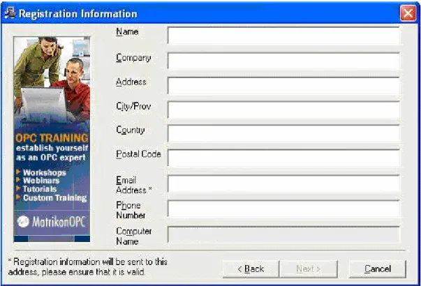 Figure 2 - Registration Information Screen 