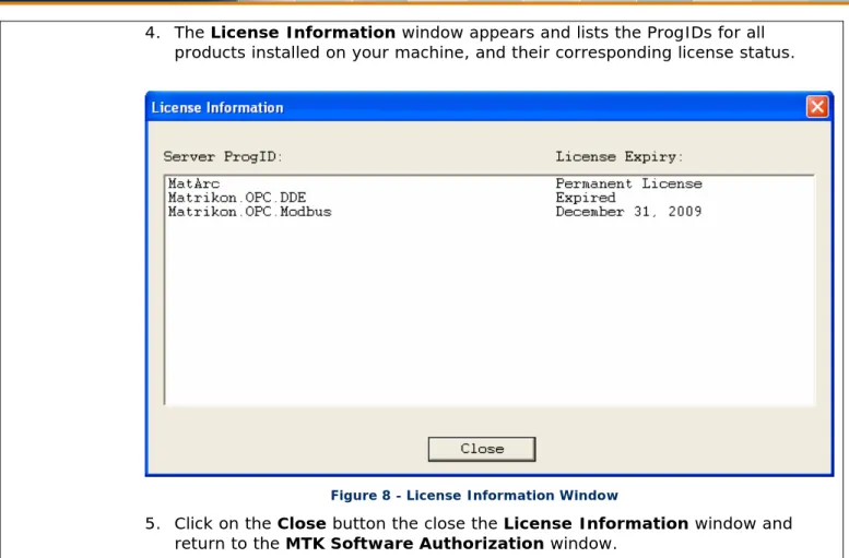 Figure 8 - License Information Window 