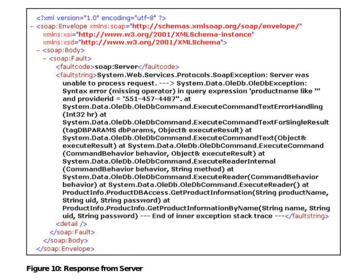 Figure 10: Response from Server 
