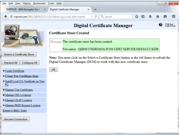 Figure 3c – Create New Certificate Store 