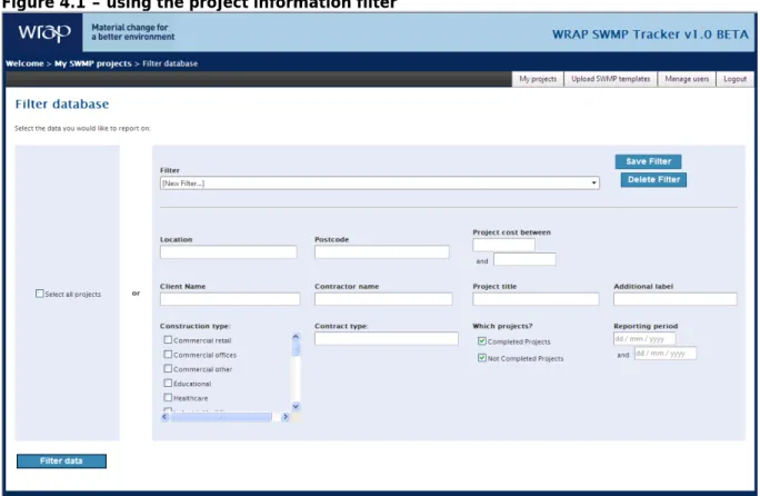Figure 4.1 – using the project information filter 