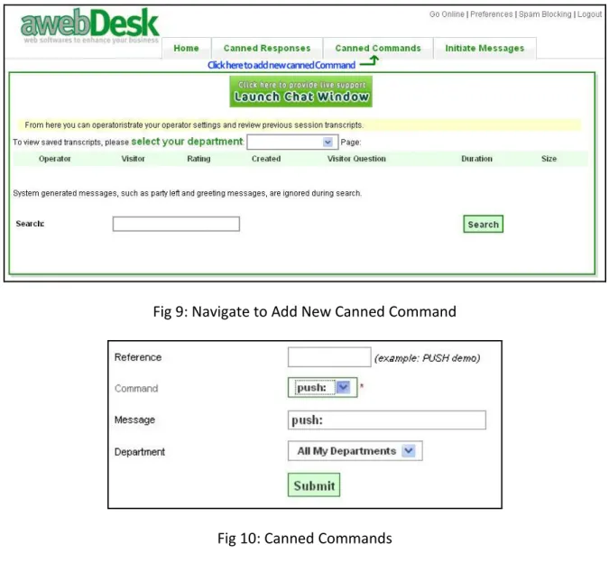 Fig 10: Canned Commands  