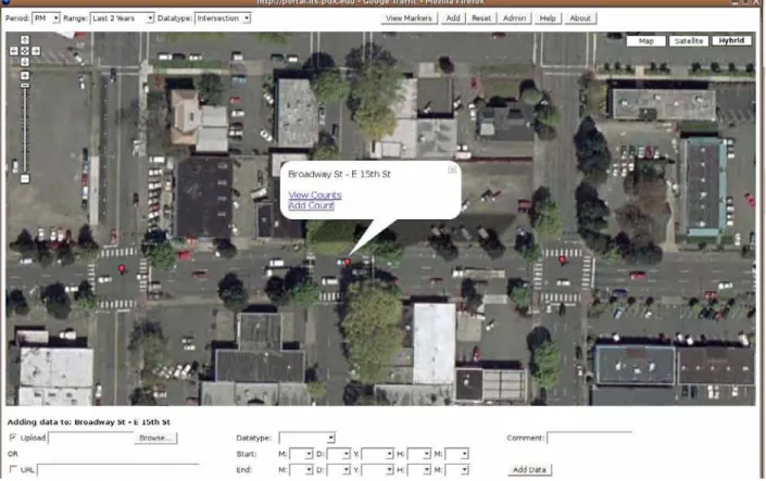 Figure 4 - Adding a Traffic Count to the System 