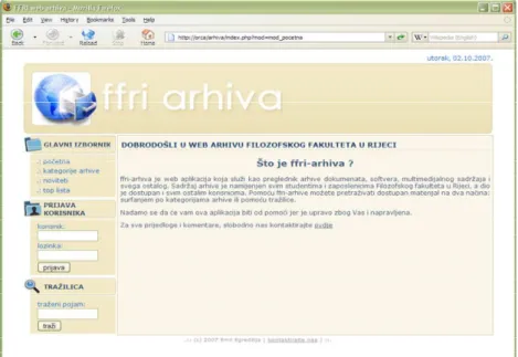 Fig. 3. Content information and download of file Fig. 2. Web application homepage
