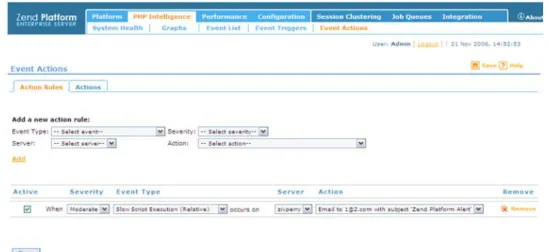 Figure 11:   Define Action Rules  From this screen you can: 