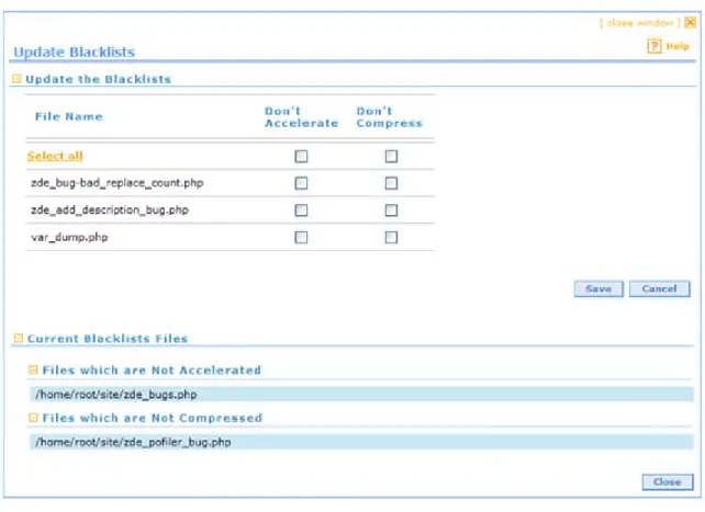 Figure 20:  Update Blacklists Dialog  This dialog has two distinct sections: 