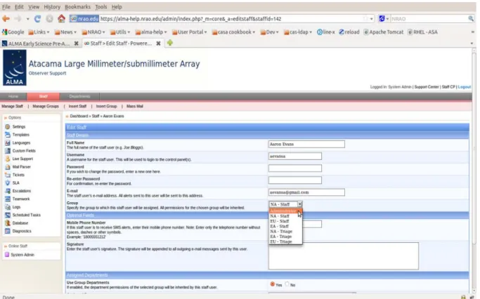 Figure 6. Modify staff member’s group/permissions 
