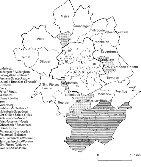 Figure A2 : Map of Municipalities in and around Brussels Capital Region 