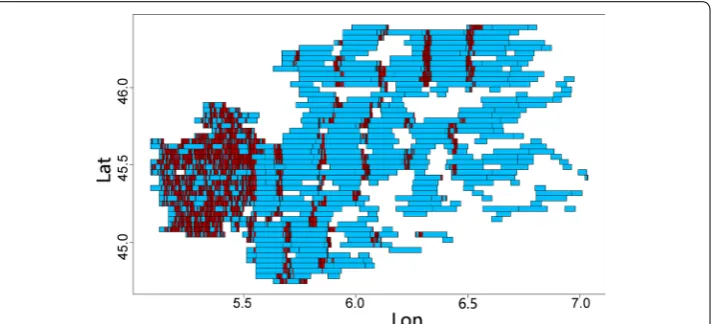 Fig. 10 Subregion containing network lines that exceed conventional drone autonomy and must be shrunk