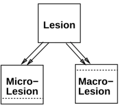 Figure 6-6 Temporal object constructs of lesion. Double arrows imply inher- inher-itance (is a) relationship.