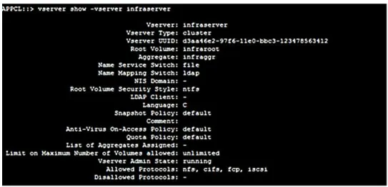 Figure 3) Sample Vserver. 