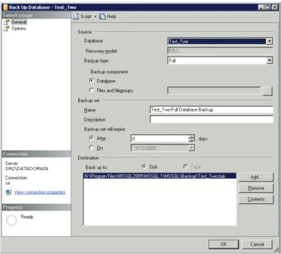 Figure 1: Native database backup tool. The native database backup tool  is easy to use and provides a feature set that addresses many business  requirements