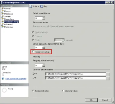 Figure 12: Full database backup with BUFFERCOUNT = 2. The same full  database backup represented in figure 11 using the optional BUFFERCOUNT  keyword with a parameter value equal to “2.” The use of two buffers  increased backup data transfer rate performan