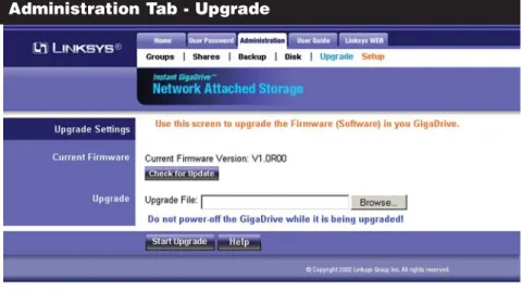 Figure 5-17Administration Tab - Upgrade