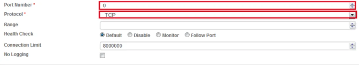 Figure 11: Virtual server port options