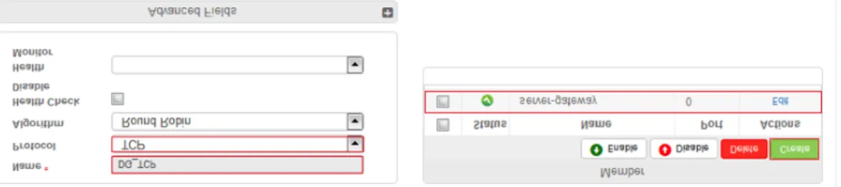 Figure 15: Service group configuration Virtual server configuration: 