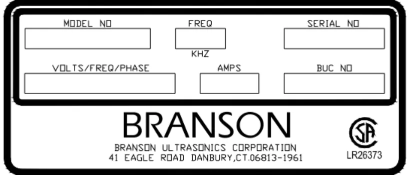 Figure 4-1 Specification Label 
