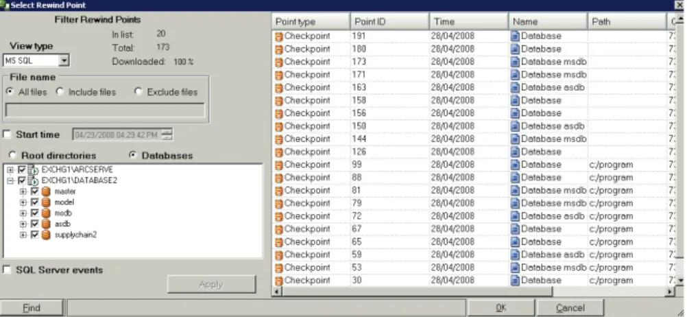 Fig 1: Data rewind interface that simplifies database recovery operations. 
